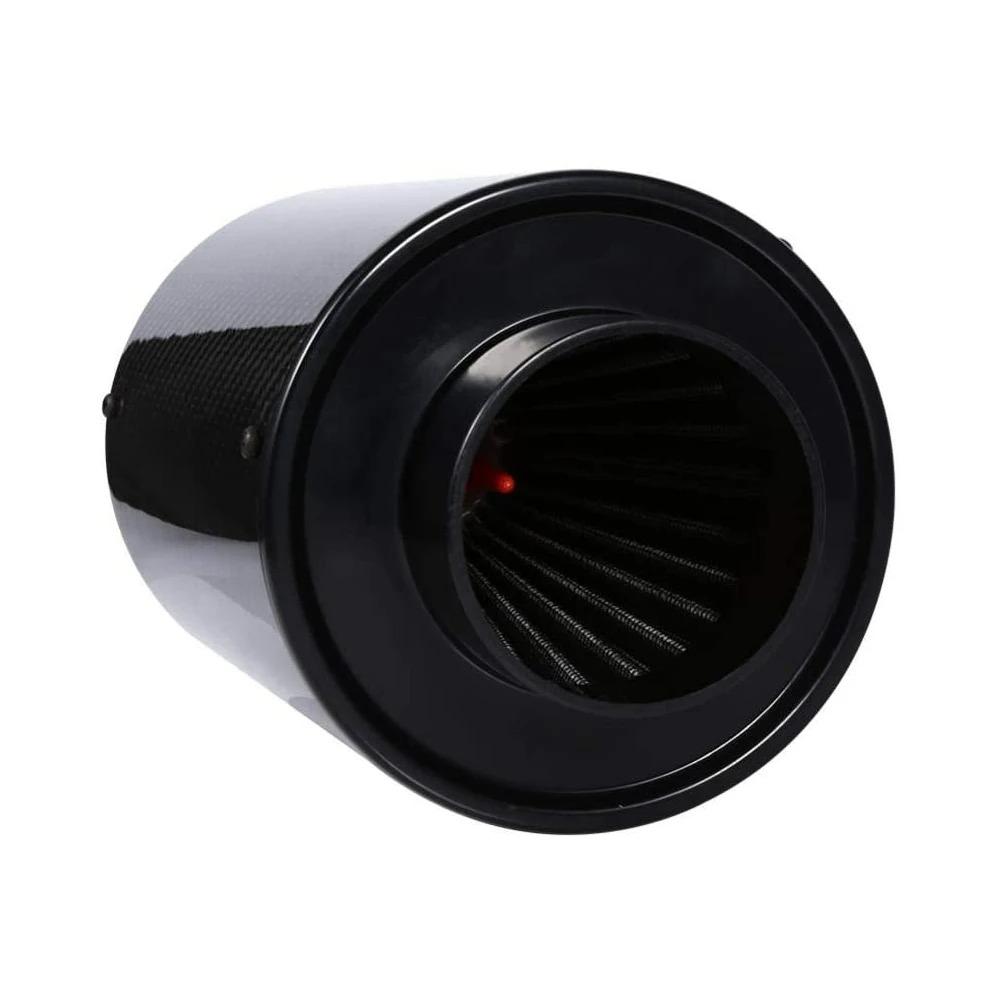 1 sada Universal Car 3 palcové uhlíkové vlákno přívod studeného vzduchového filtru Přiložená sada sací hadice pro sací hadici