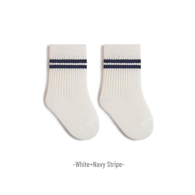 Preppy Style Mid-Calf Baby Socks – Kids' Spring, Summer, and Autumn Boneless Socks for Boys and Girls