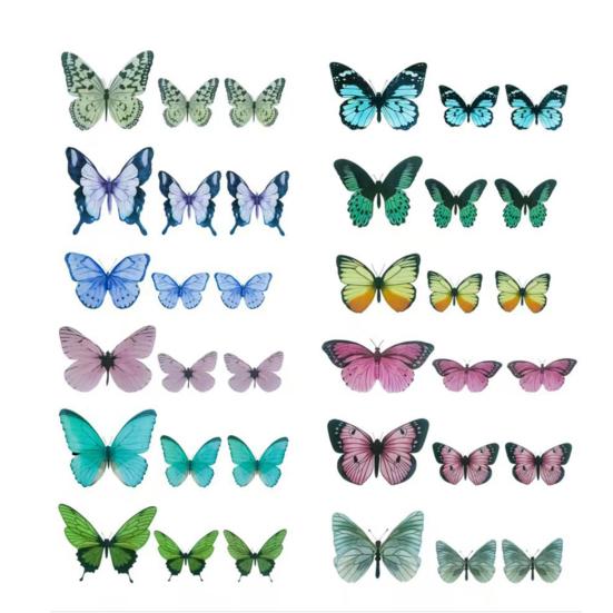 3D Butterfly Wall Decals Removable Colorful Butterfly Wall Stickers DIY Wall Art Murals for Babys Bedroom TV Background Living Room