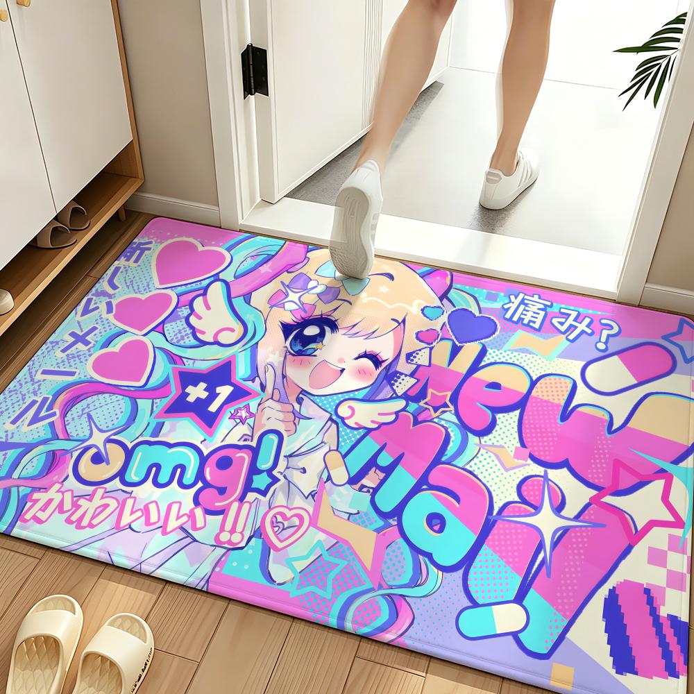 Art C-Colorful c-comics Floor Mat Soft Flannel Floor Mat Suitable for Entryways, Living Rooms, Bedrooms, and Bathrooms