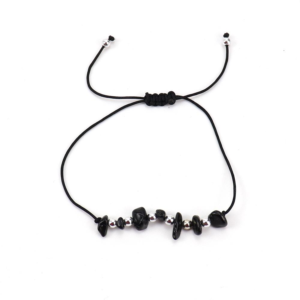 Crystal Beaded Gravel Bracelet Adjustable Stone Hand Rope B88