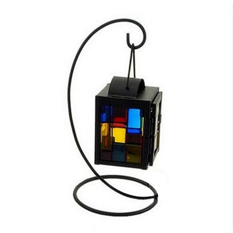Candlestick Decoration Colored Glass Window Wedding Birthday Candle Holder