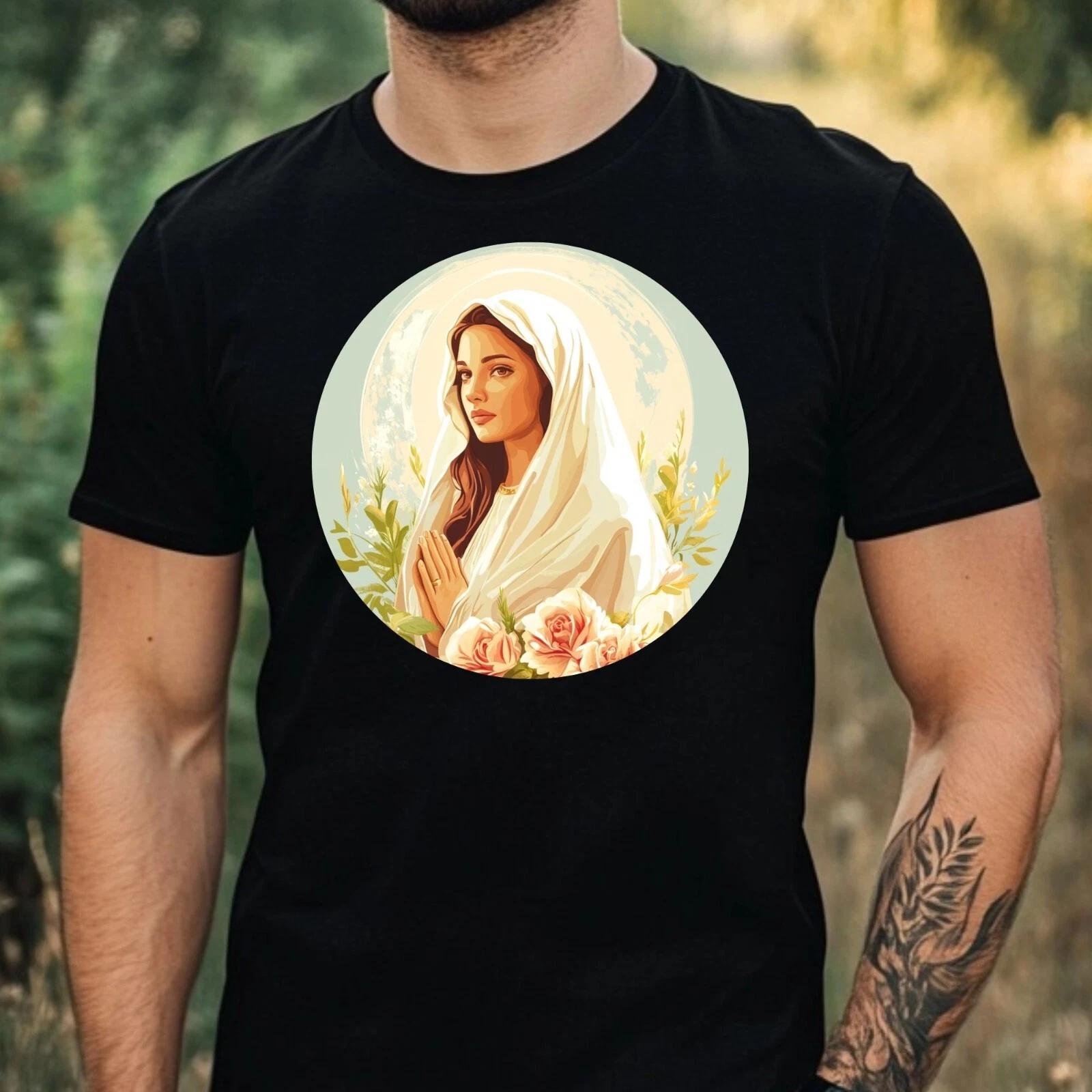 T-Shirt Herren Jungfrau Maria Motiv Baumwolle Größe XS bis 5XL S