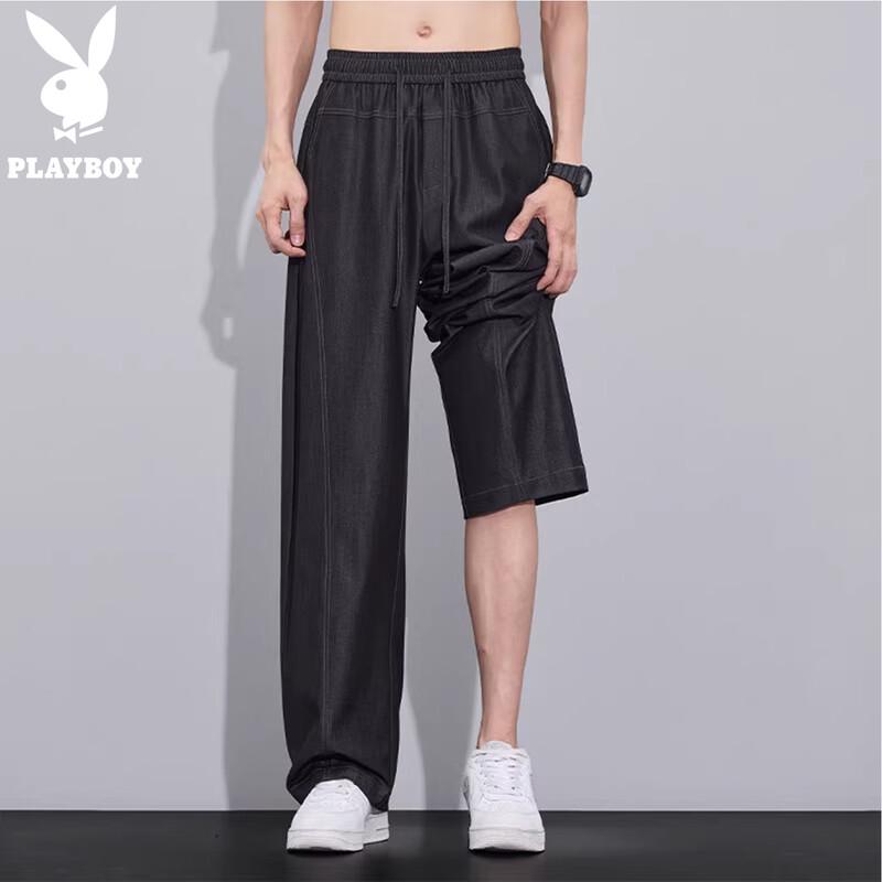 

Playboy Men s Summer Ice Silk Loose Straight Jeans L