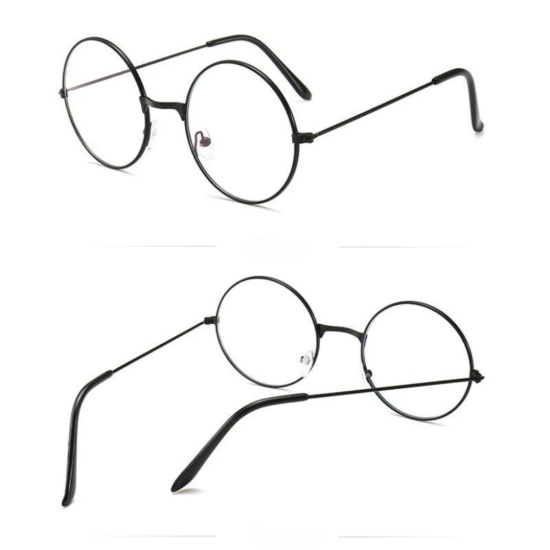 Ultraleve Anti-Blue Light Glasses, Quadro Redondo Retro Espelho Plano Anti-Radiação Feminino Stall Glasses