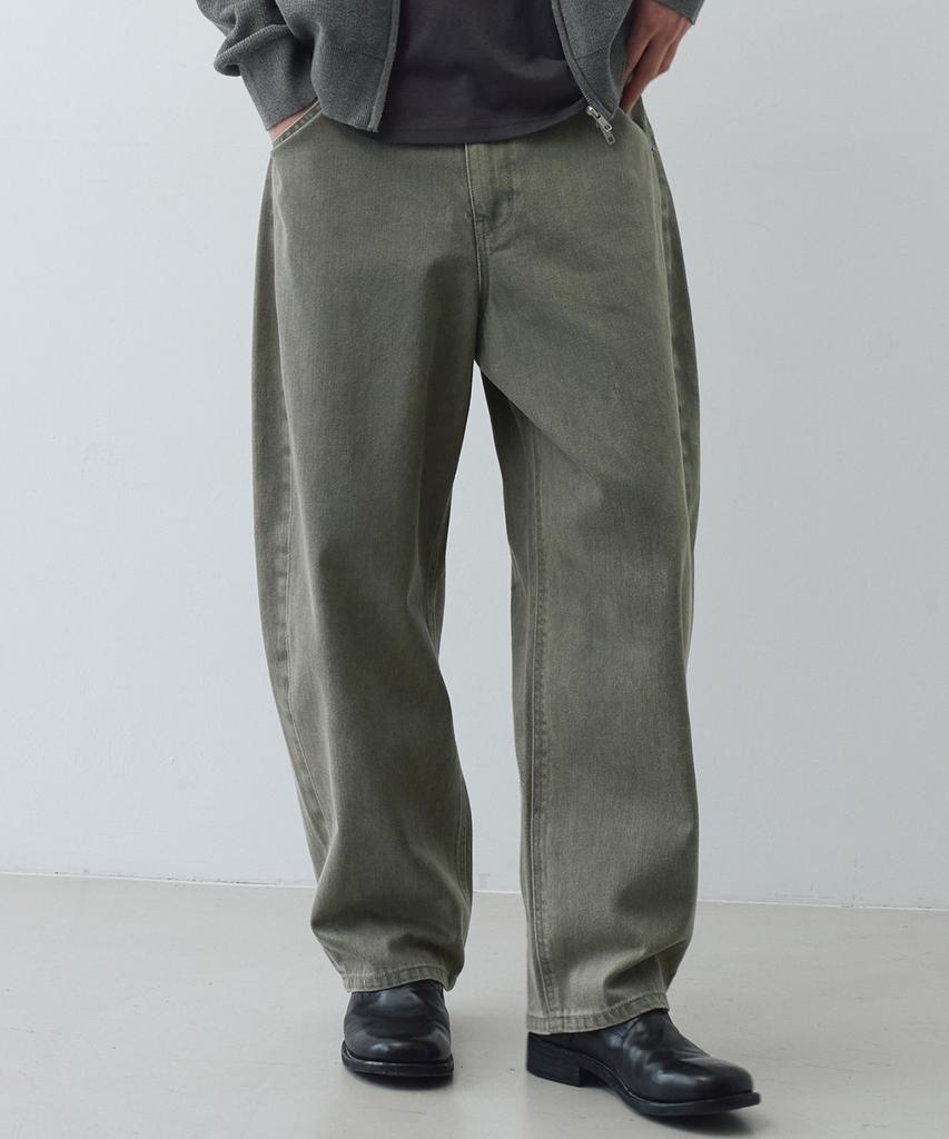 BIG UNION Curved Cotton Pants (Dusty Olive)