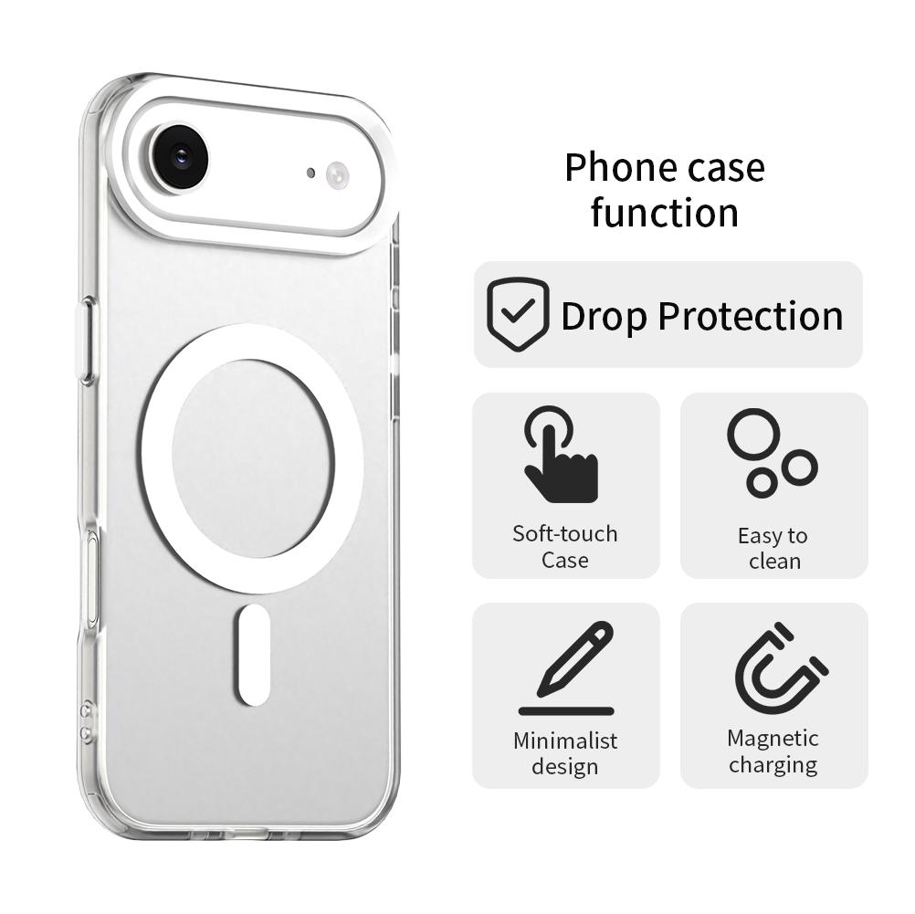 Pour iPhone 17 Air Pour Coque Charge Sans Fil Magnétique Funda iPhone 17 16 15 Pro Max Coque Housse de Téléphone Mate Transparente iPhone 17 Air