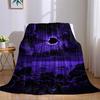 Violet Eclipse Sky Flannel Blanket Warm Soft Halloween Christmas Couch Warm Cozy Decorative Decor Gift for All Season