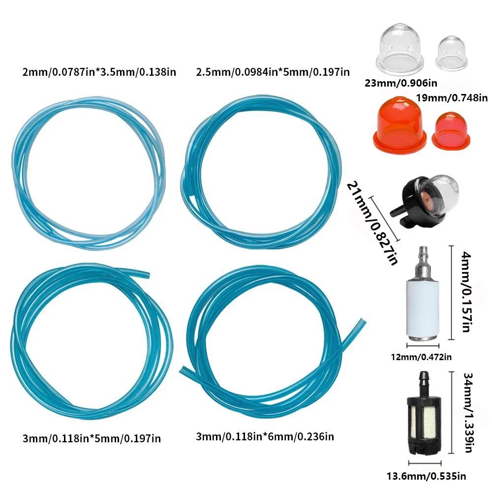 23pcs/set Blue Lines and Filter Element Fuel Parts Hose Tools Gas Battery Pipe Tubing Garden Kit Water Watering Accessories