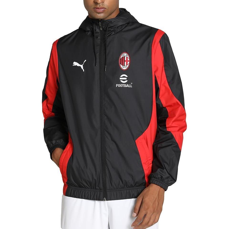 Puma Chaqueta Tejida Pre-partido AC Milán 'Negro Rojo' Hombre 772233-04