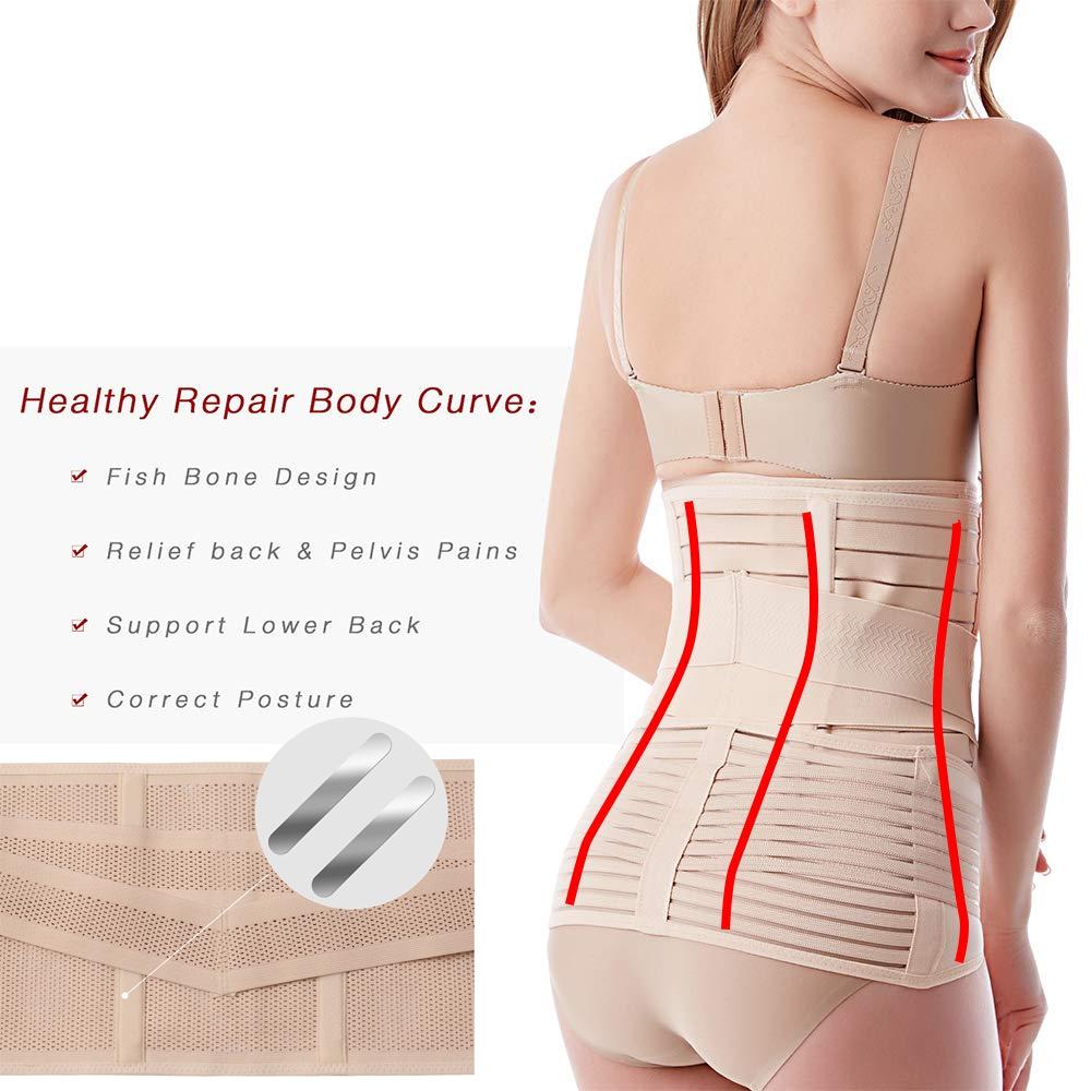 3 v 1 podpora zotavení po porodu Body Shaper Wrap bederní pás pro ženy Zastřihovací bandáž Bandáž pro zotavení Tvarování břicha