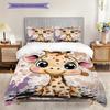 Starry Sky Giraffe Pattern Bedding Quilt Set Quilt Cover Pillowcase Home Decoration Birthday Gift (1 * Duvet Cover + 2 * Pillowcase, Without Core)