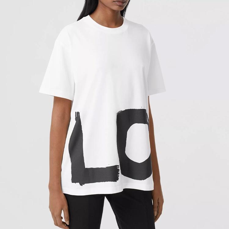 Burberry Love Print Cotton Loose For White Women's 80373031
