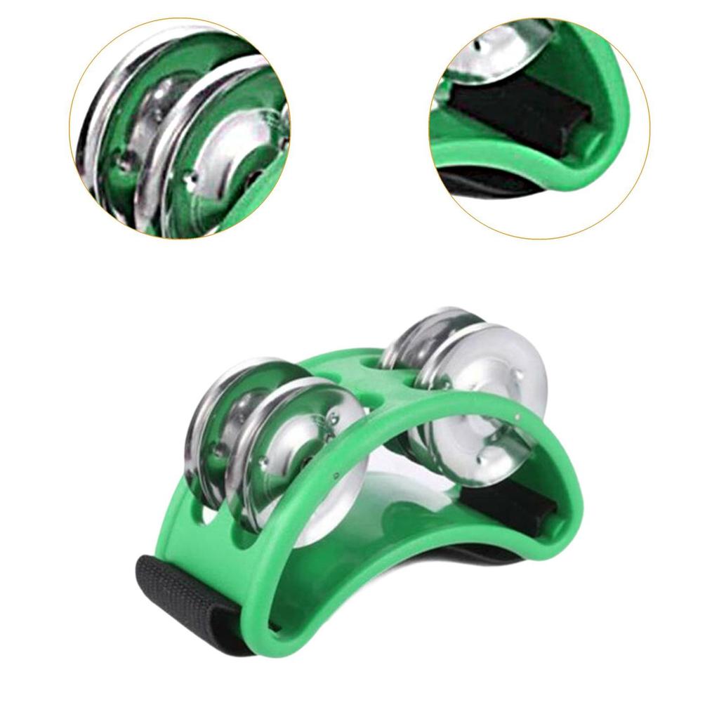 Foot Tambourine 4 Bells Tambourine Professional Shoe Tambourines Shaker Foot Drum for Party Banjo Mandolin Ukulele Instrument