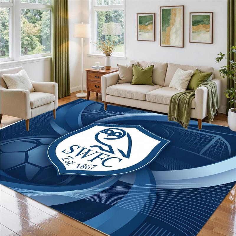 Sheffield Wednesday Football Design Crystal Velvet Rug Soft Decorative Mat for Bedroom Entrance