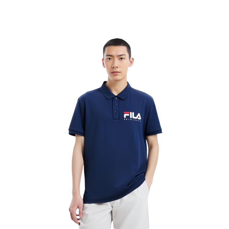 Fila Polo Shirts Men's Glamor Purple Blue Polo Collar Moderate Straight Fit F11M128177F-DB