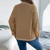 Women's Color-blocking V-neck  Long-sleeved Sweater