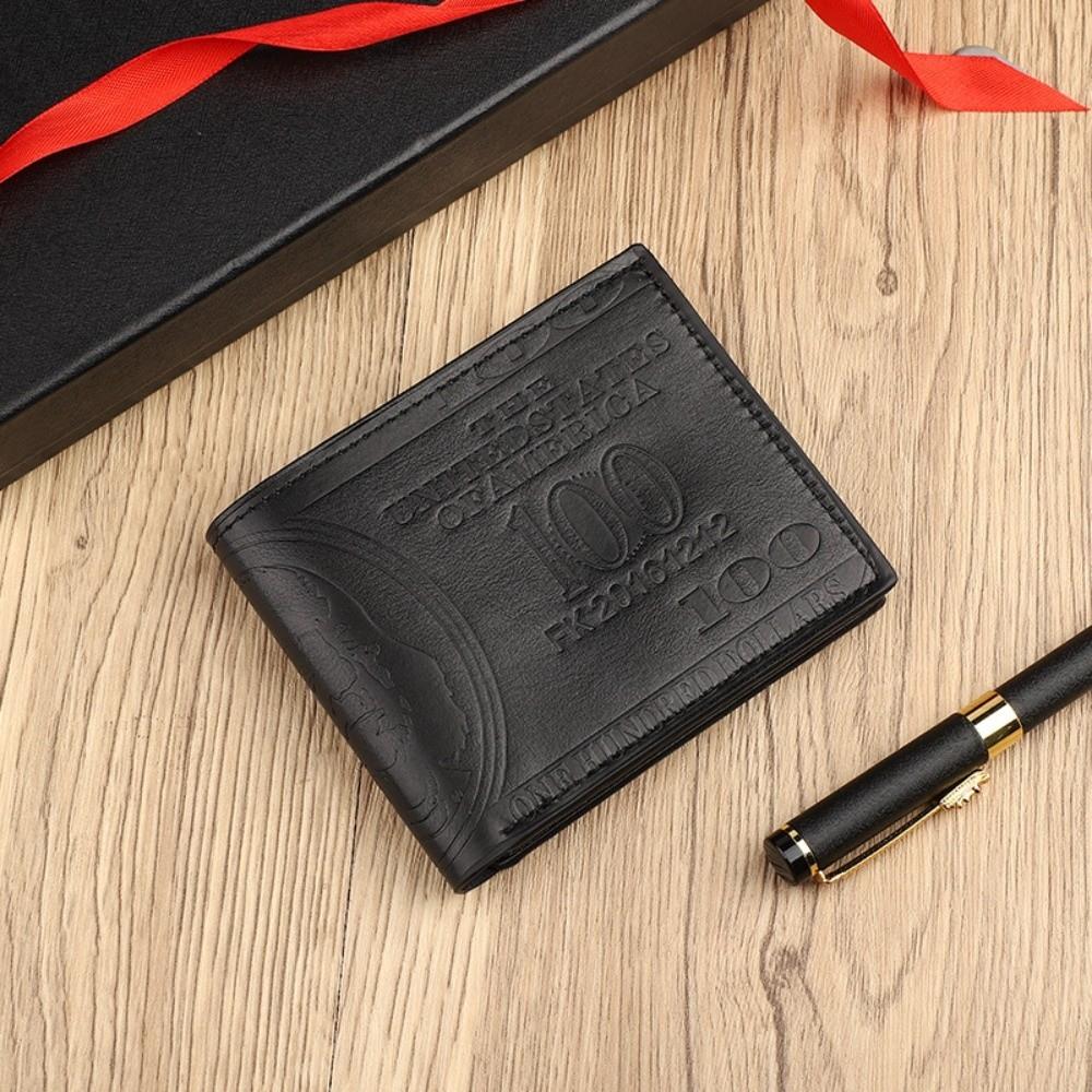 

Vintage 100 US Dollar Pattern Men s Wallets Zipper Multi-Functional Leather Wallet Card Holder Men Gift чёрный