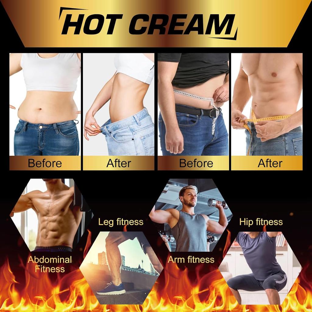 2 Hot Sweat Cream, Hot Firming Lotion Sweat Enhancer, Creams for Belly Natural Workout Enhance for Thighs Legs Abdomen Arms and Buttocks