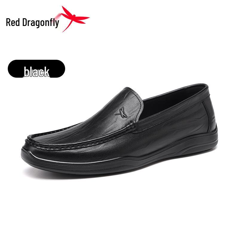Мужские кожаные повседневные мокасины Red Dragonfly для вождения 44 чёрный