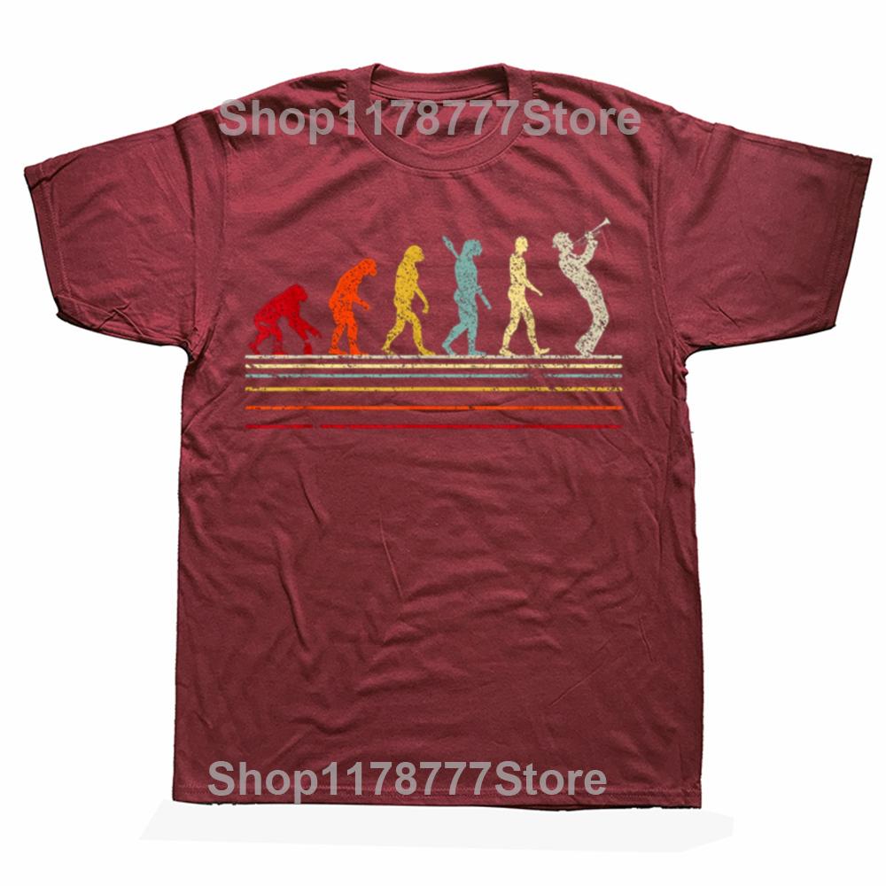 Funny Retro Jazz Music Evolution Trumpet Graphic Tshirts Men Womens Fashion Casual Tshirt 100 Cotton Loose Oversized T Shirt