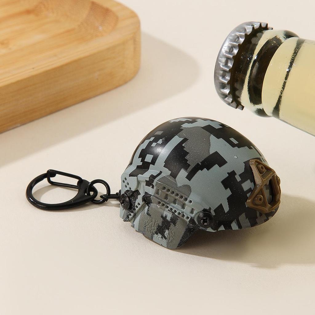 Personalized Mini Helmet Keychain & Beer Bottle Opener - Car Interior Ornament
