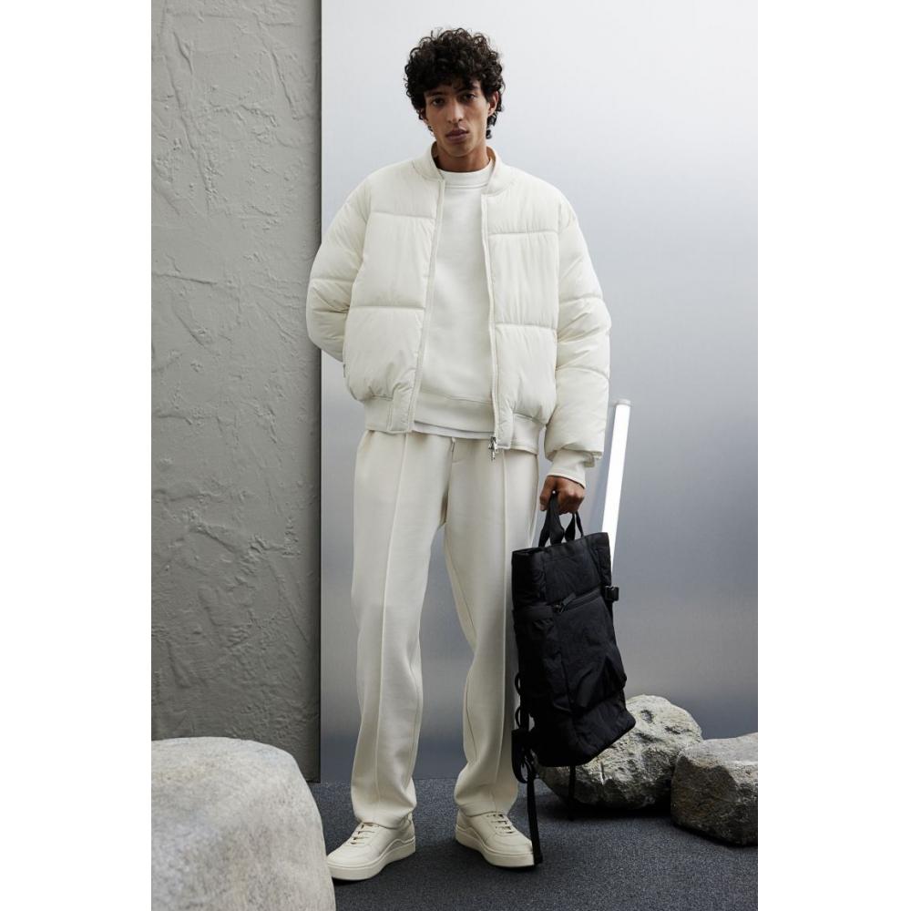 

Утепленная куртка-бомбер HM свободного кроя светло-бежевого цвета XXL