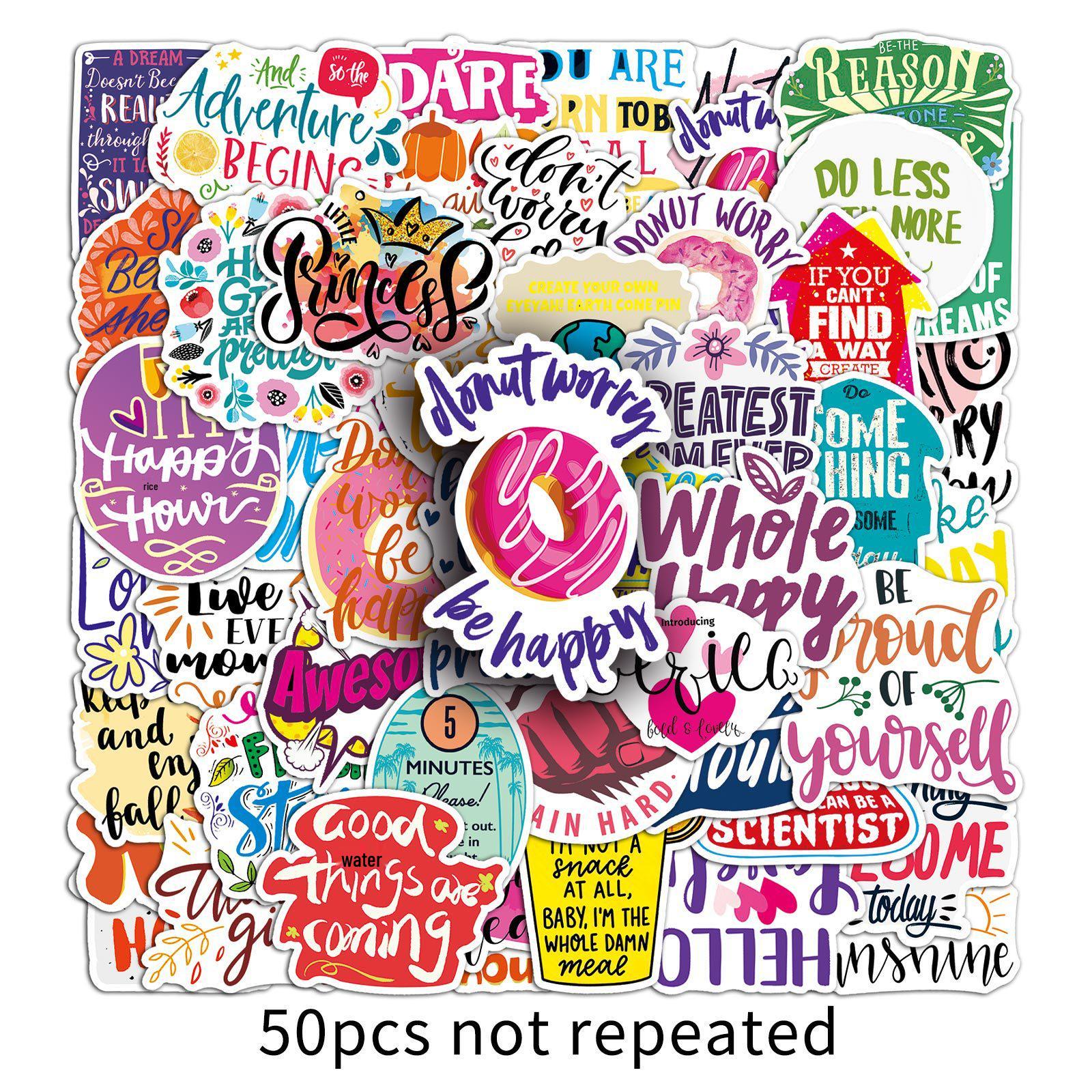 50 Motivational Motto Stickers for Laptops, Suitcases, Scooters & Refrigerators