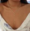 Choker Perlen Halskette Lederseil Halskette Edelstahl Metall Choker Schlüsselbein Kette Hals