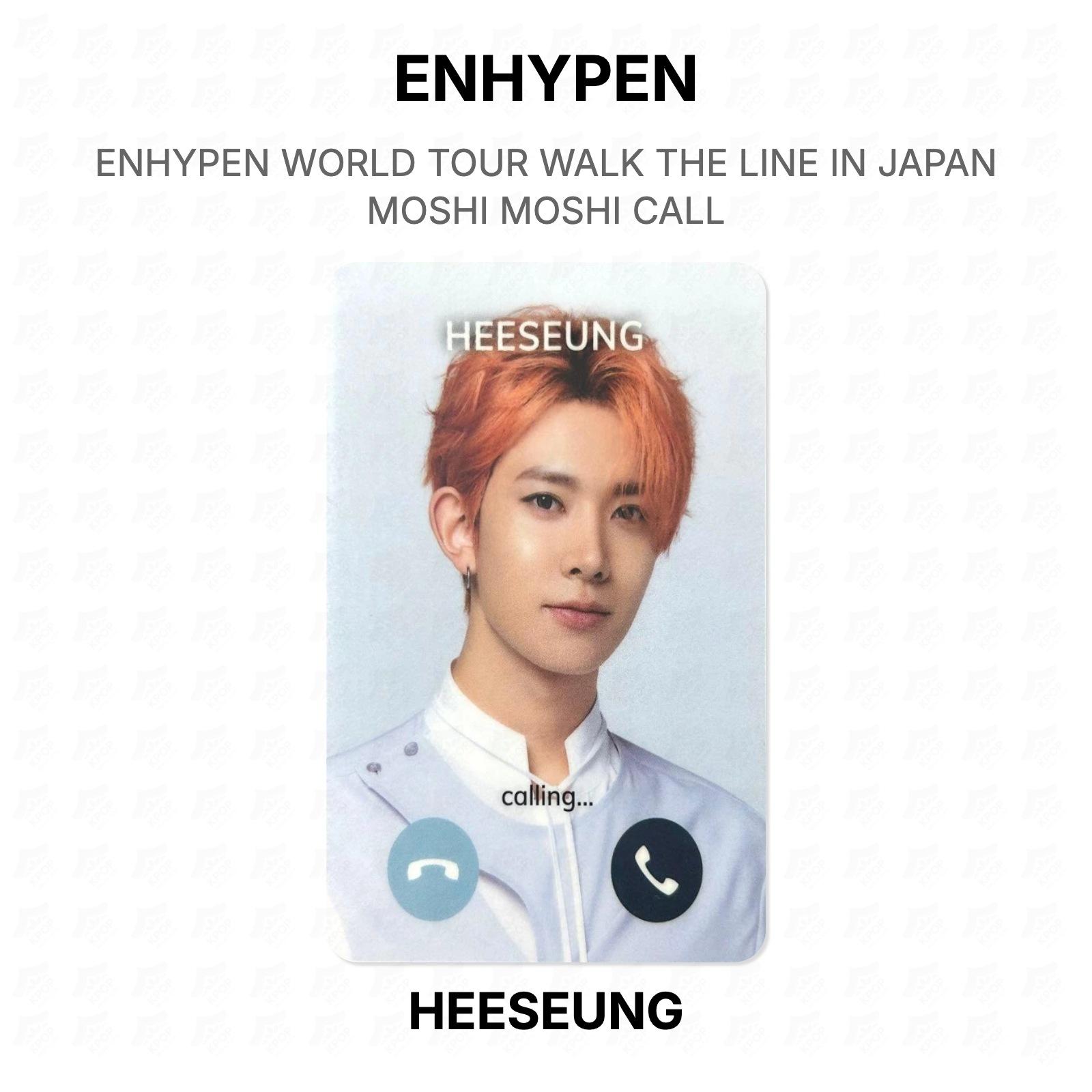 ENHYPEN МИРОВОЙ ТУР WALK THE LINE В ЯПОНИИ MOSHI MOSHI CALL Официальная фотокарточка HEESEUNG