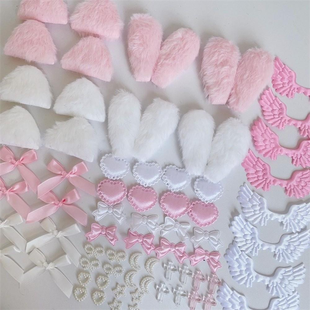 80Pcs/Set Fabric Handmade Accessory Set Colorful Material Pack Set Pain Bag Decoration Kit