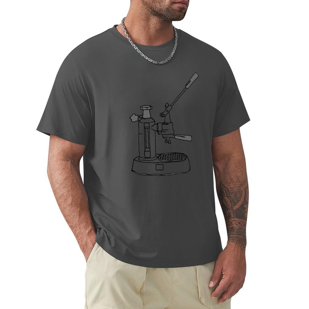 La Pavoni Europiccola T-Shirt Übergrößen T-Shirts Schwarzes T-Shirt Herrenbekleidung