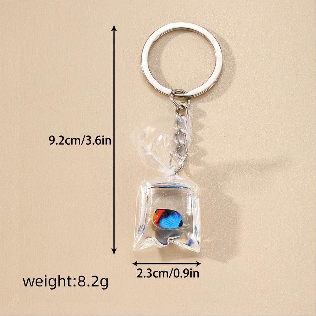 Transparent Water Bag Keychain Pendant Accessory Unique Marine Animals Pendant Keyring Charm for Bag Box Car Key Jewelry
