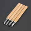 White Steel Carving Knife Four Piece Set Wood Carving Tools For Rubber Stamp(No.4 Suit)