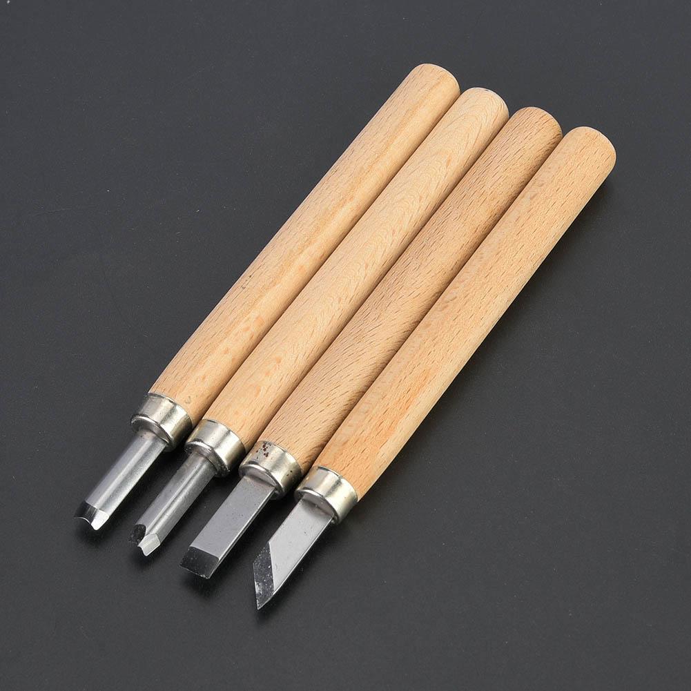 White Steel Carving Knife Four Piece Set Wood Carving Tools For Rubber Stamp(No.4 Suit)