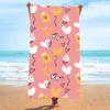 Pink Bowknot Printed Beach Towel Cute Coquette Aesthetic Polyester Bath Towel Quick Dry Sandproof Blanket for Girl Summer Travel