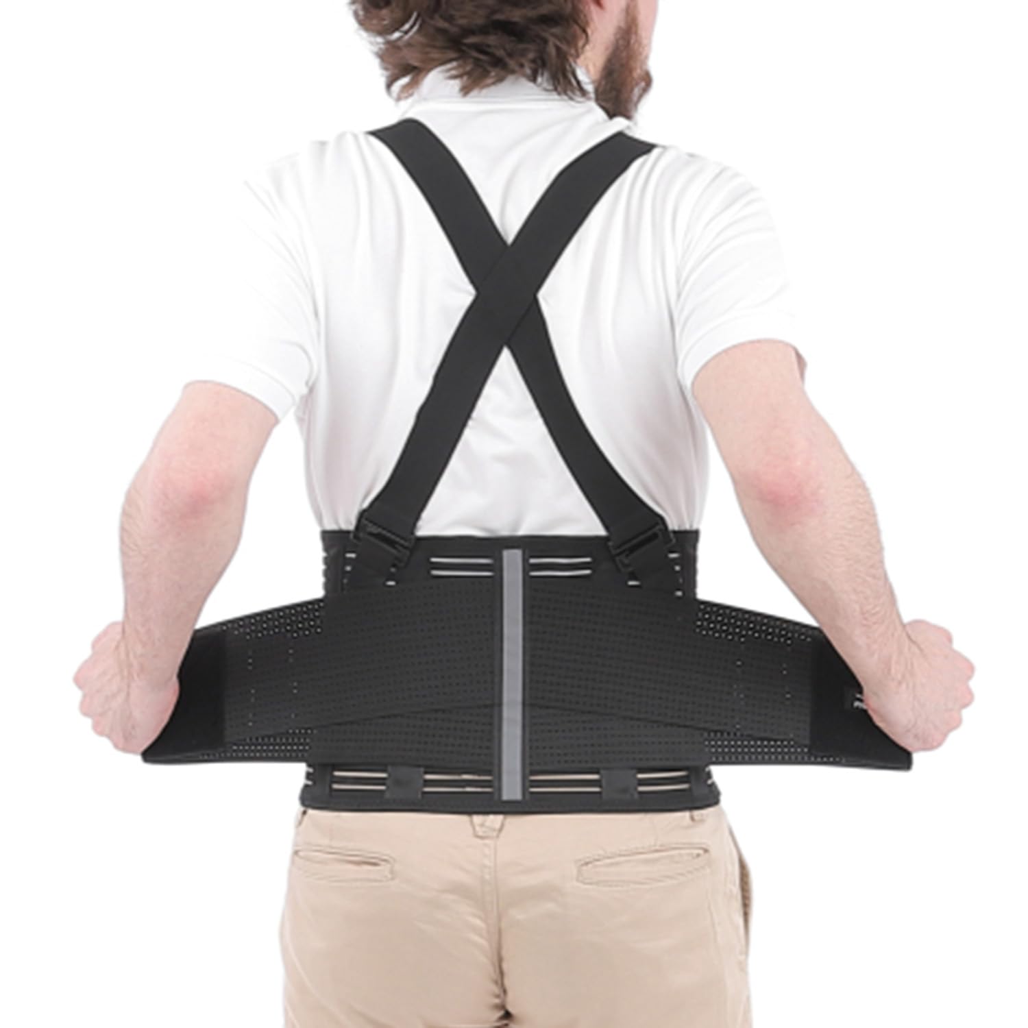 

FiCOLY Lumbar Support Work Suspenders for Strong Support for the Lower Back and Plus Sizes Available for Men and Men, Pelvis, Women, FW-7 (L) чорний