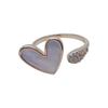 Elegant Korean Style Heart Shell Open Ring For Women Unique Fashionable Jewelry