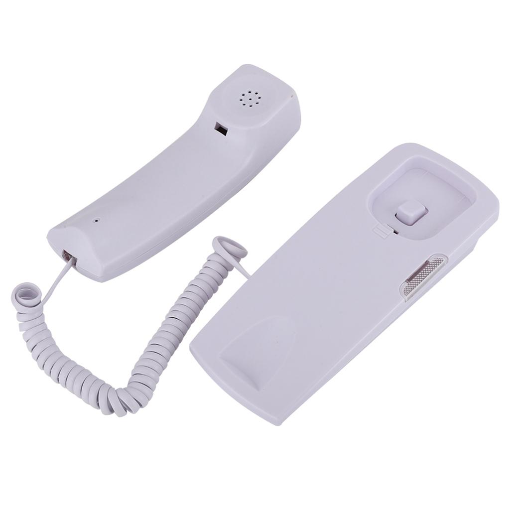 T555 Mini Wall Mounted Phone Caller ID Hotel Home Office Telephone with LCD Display Backlight(White )