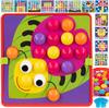 Button Mosaic Jigsaw Puzzle Mushrooms Educational Puzzle Pushpins Montessori
