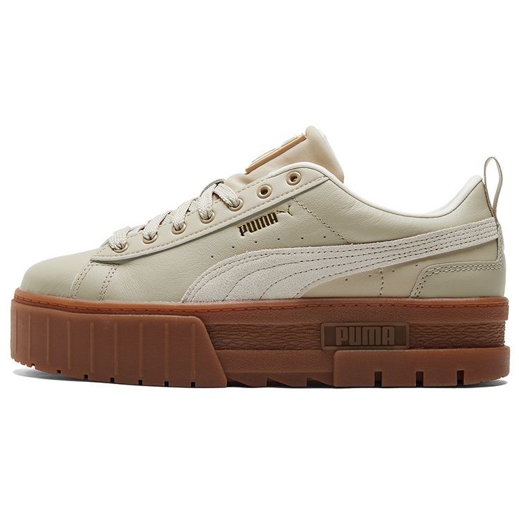 Puma Mayze Leather Sneakers Women Sneakers Beige Brown 381983-12