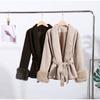 Lapel Tied Woolen Coat Women's Warm Comfortable Thick Cardigan Jacket Commute Retro Elegance Autumn/Winter 2025
