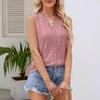 2024 Summer Women's Hollow Sleeveless V-Neck Patchwork Tank Top