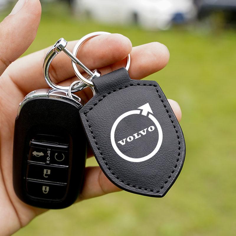 Leather Car Keychain Key Ring Pendant Lanyard For Volvo XC90 V90 V60 XC60 V40 S80 S60 S90 C40 XC40 V70 XC70 C30 C70 EX90 Rdesign CB4