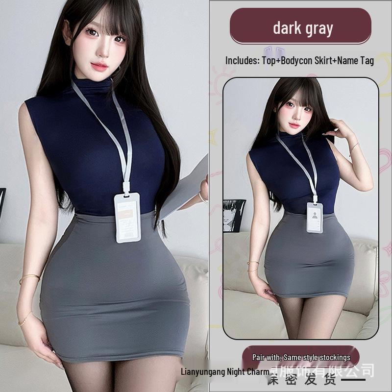 Elegant Mature Sister OL Secretary Dress: Professional Bodycon Skirt Suit