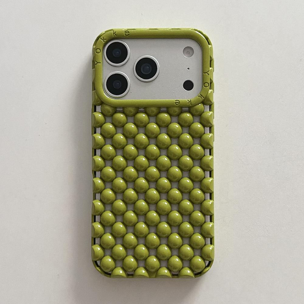 Creative Advanced Stereoscopic Hollow Out Pearl Round Bead Shock Proof Phone Cover Case For iPhone 17 16 15 14 13 Pro Max