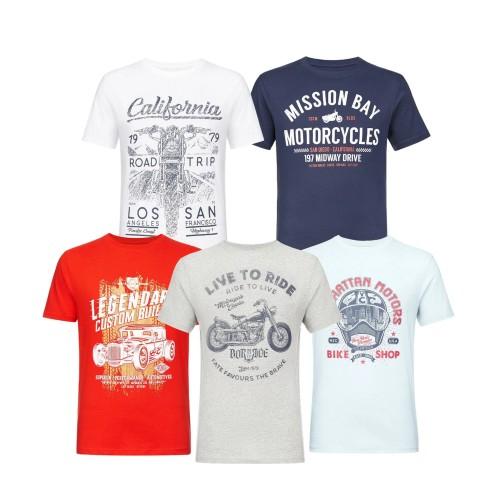 Smith & Jones Mens Nikodem Assorted Designs T-Shirt (Pack of 5)