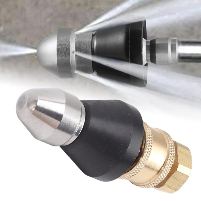 1/4Inch Quick Connector High Pressure Nozzle Sewer Cleaning Tool Pressure Washer 1 Front 6 Rear Sewer Jetter Nozzle