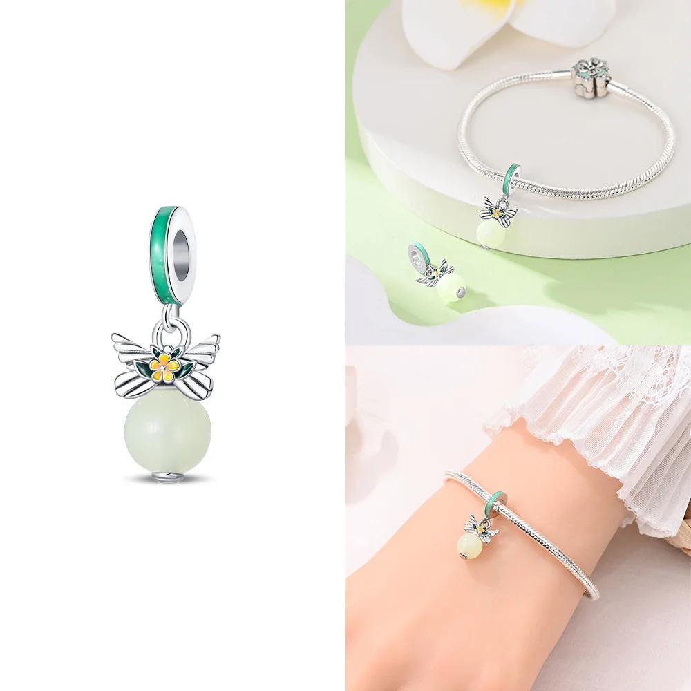 

Original Charms Copper Blue Chameleon Firefly Night Light Animal Pendant Beads Fit Bracelet Women Jewelry Accessory Gift Diy