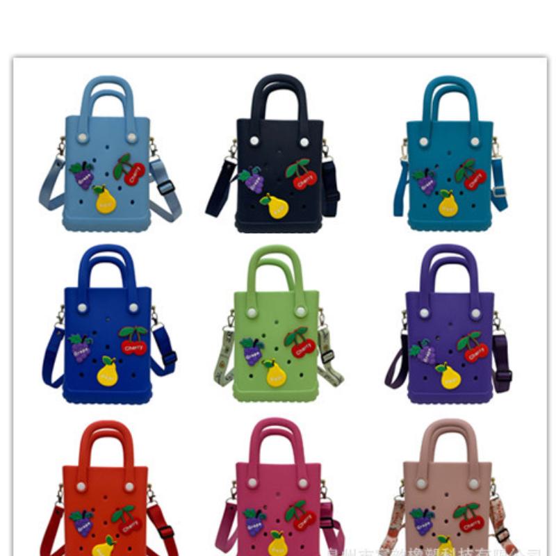 Kids' Bags Fashion Jelly Bags Shoulder Bags New Hollow Out Outdoor Beach Bag Handheld Bag Crossbody Bags Child Small Square Bags